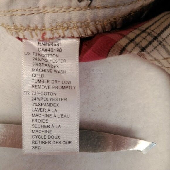 Womens Forever 21 Plaid Cuffed Shorts Size M Pink White Brown Summer Casual - Picture 5 of 8